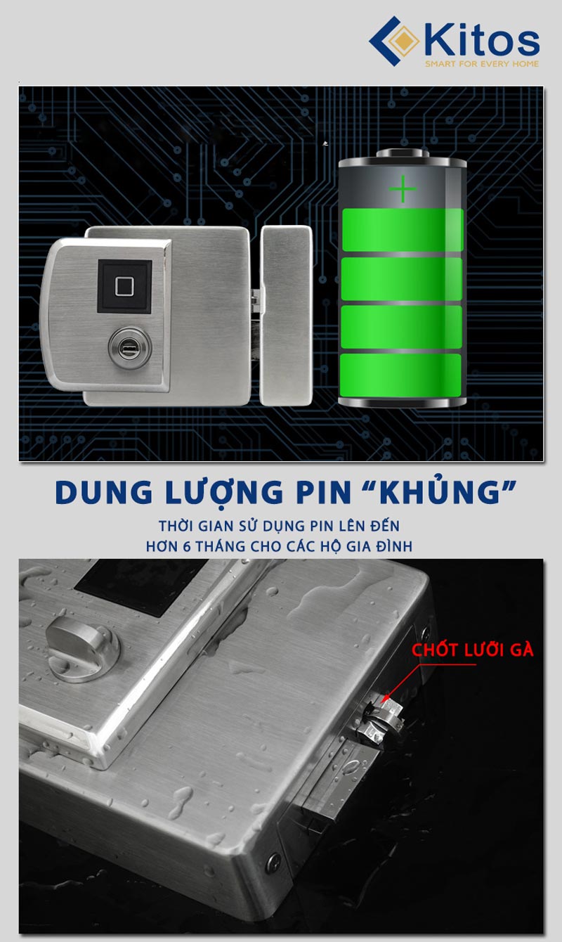 Khóa vân tay 2 chiều Kitos KT-DL02 Pro3