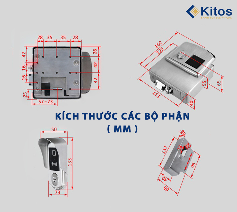 Khóa vân tay 2 chiều Kitos KT-DL02 Pro4