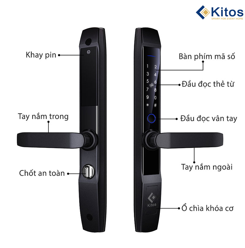 Khóa vân tay cửa nhôm Kitos KT-AL520-II Plus1