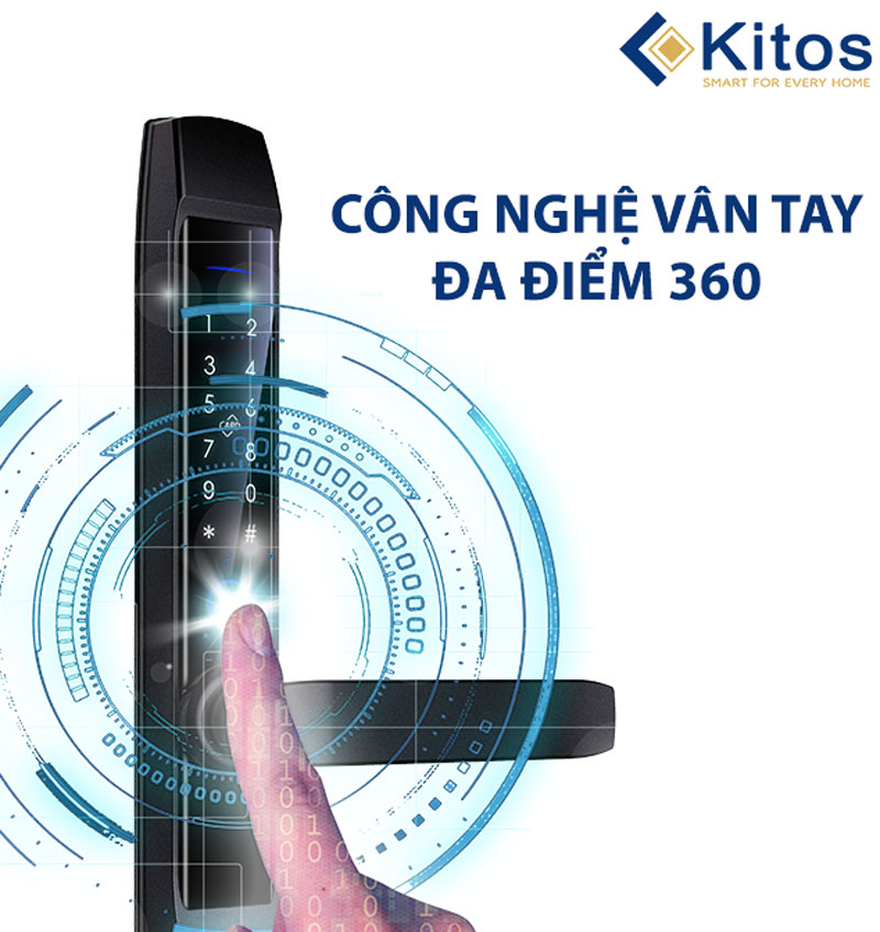 Khóa vân tay cửa nhôm Kitos KT-AL520-II Plus2
