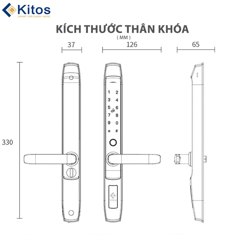 Khóa vân tay cửa nhôm Kitos KT-AL520-II Plus5